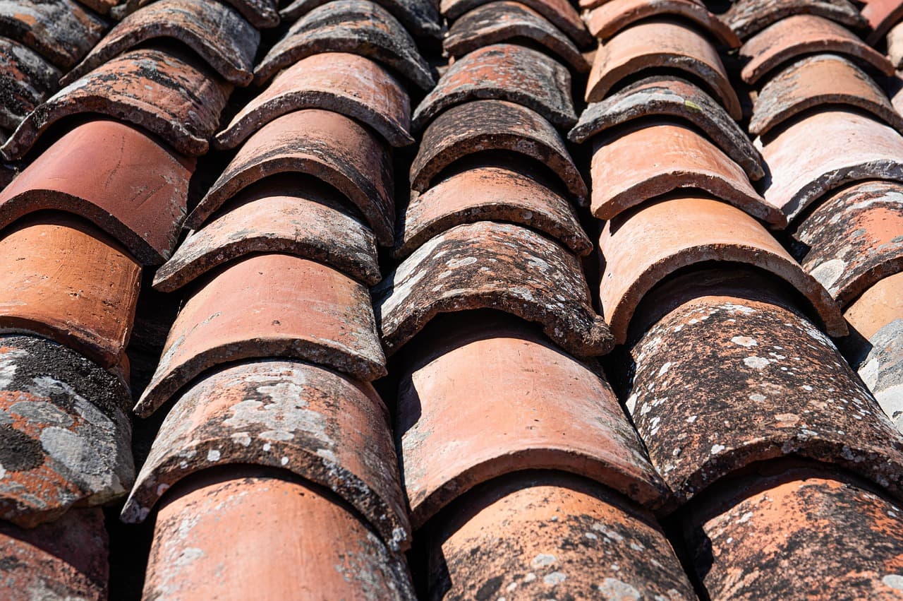Clay tile roof texture